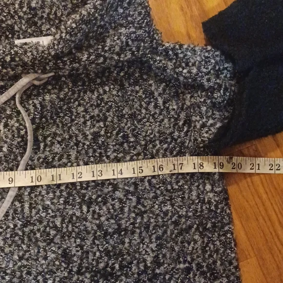 THML Gray Black Cowl Neck Drawstring Wool Blend Sweater - Picture 5 of 9